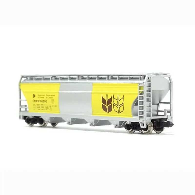 Orignial N Scale 1/160 Yellow Wheat Grain Transporter Train Carriage Model Adult Classic Collection Sand Table Static Display