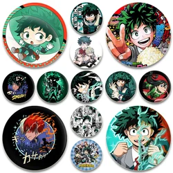Midoriya Izuku Bakugou Katsuki Cartoon Brooch Todoroki Shoto Ochaco Uraraka Anime Badge Round Gifts Pins for Backpack Accessorie