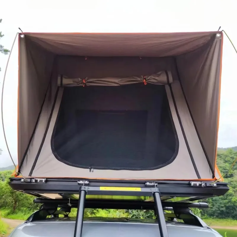 Side opening waterproof aluminum car camping hard shell roof tent 4 people outdoor furniture