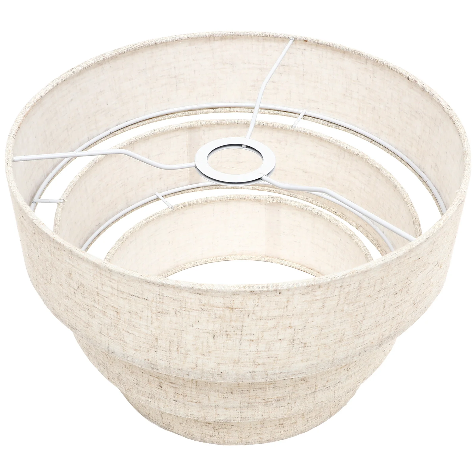 

Extra Large 3-Tier Linen Hanging Lamp Shade Modern Layered Design for Pendant Floor Ceiling Lamps Durable Metal Frame Lamp Shade