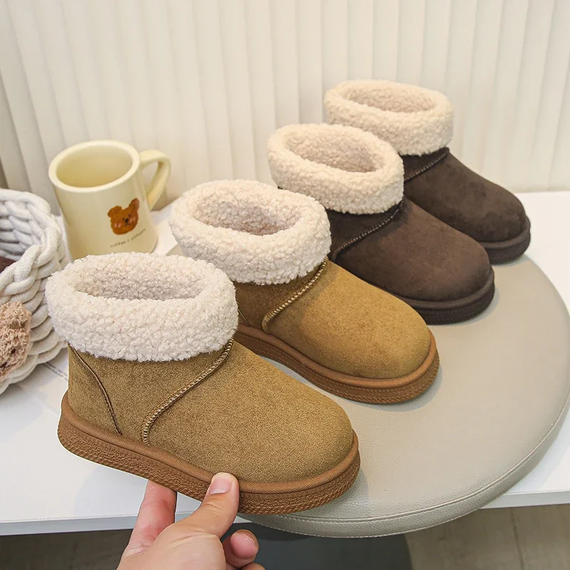 

Children's snow boots 2025 new winter neutral thick warm cotton shoes with comfortable and versatile lining cotton boots fluffy