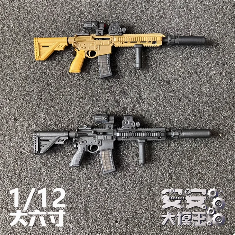 

1/12 Scale Soldier Scene Props HK416A5 Weapon Set Accessories Resin Model Toy For 6'' Action Figure Body In Stock