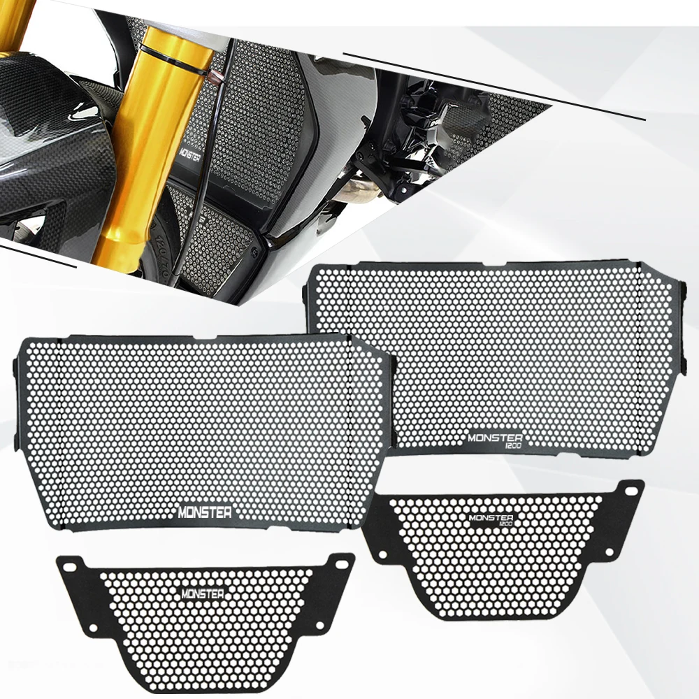 

Oil Cooler Guard FOR Ducati Monster1200 1200 S/R 1200S 1200R 2013-2017 2018 2019 2020 2021 Radiator Grille Guard Cover Protector