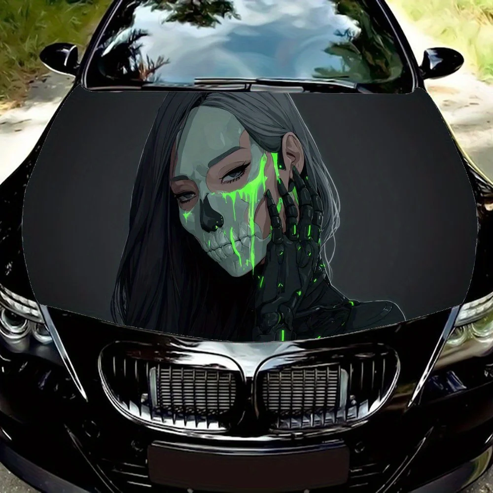 

Крутая виниловая пленка для автомобиля в стиле Undead, водонепроницаемая наклейка на капот автомобиля из ПВХ, самоклеящиеся устойчивые к царапинам наклейки для двигателя Cove