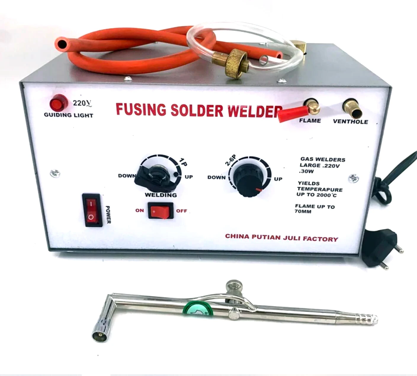 30W 220V Jewelry Welding Melting Machine Max 2000℃ High Temp Gold Silver Soldering Melting Processing Equipment