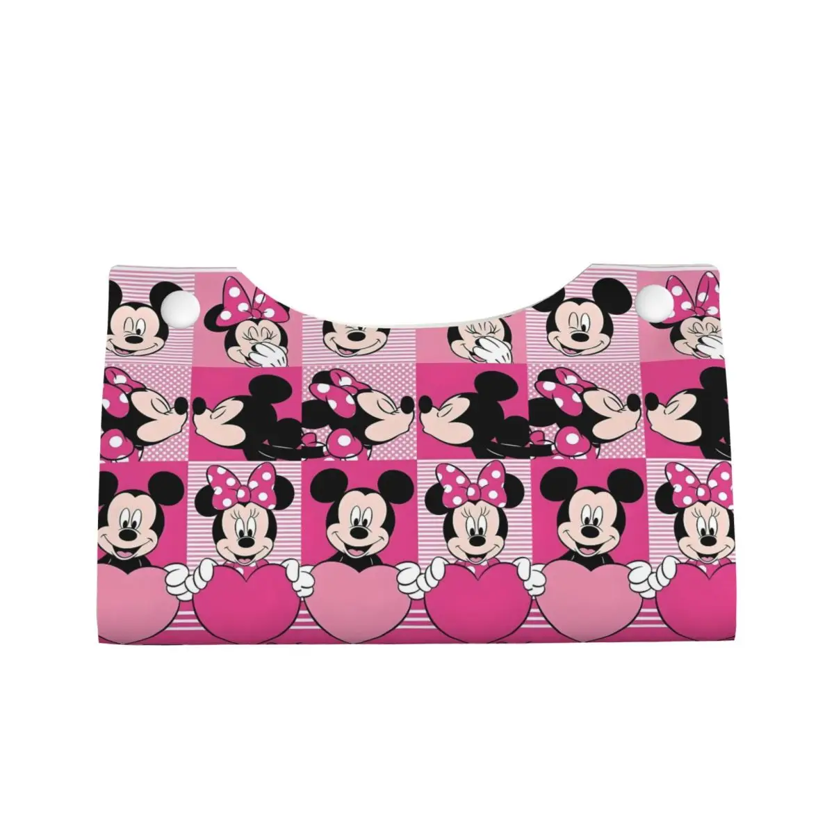 Custom Mickey Mouse Tissue Box Cover Rectangular PU Leather Cute Cartoon Facial Tissues Holder for Car