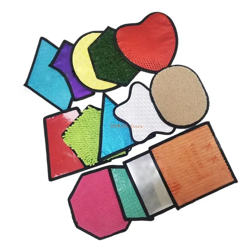 U50F حصيرة التنمية الحسية اللمسية لذوي الاحتياجات الخاصة للأطفال سجادة لعب مزخرفة قابلة لإعادة الاستخدام مع مواد أمان متعددة