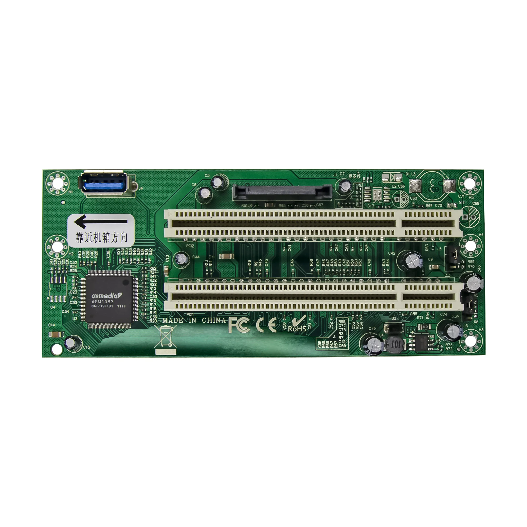 PCI Express X1 auf 2-PCI-Karte ASM1083 Konvertierungskarte PCI-E-Riser-Karte