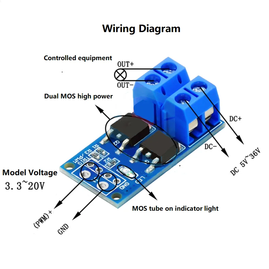 1/5/10 قطعة 15A 400 واط MOSFET PWM منظم الزناد التبديل نموذج مشغل تيار مستمر 5 فولت-36 فولت التبديل الإلكتروني لوحة تحكم لاردوينو