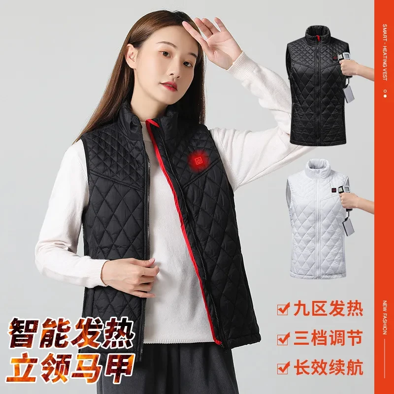 New Heated Vest Women Heating Fleece Electric Heat Jacket Thermal Waistcoat Motorcycle Outdoor Essential  S-4XL