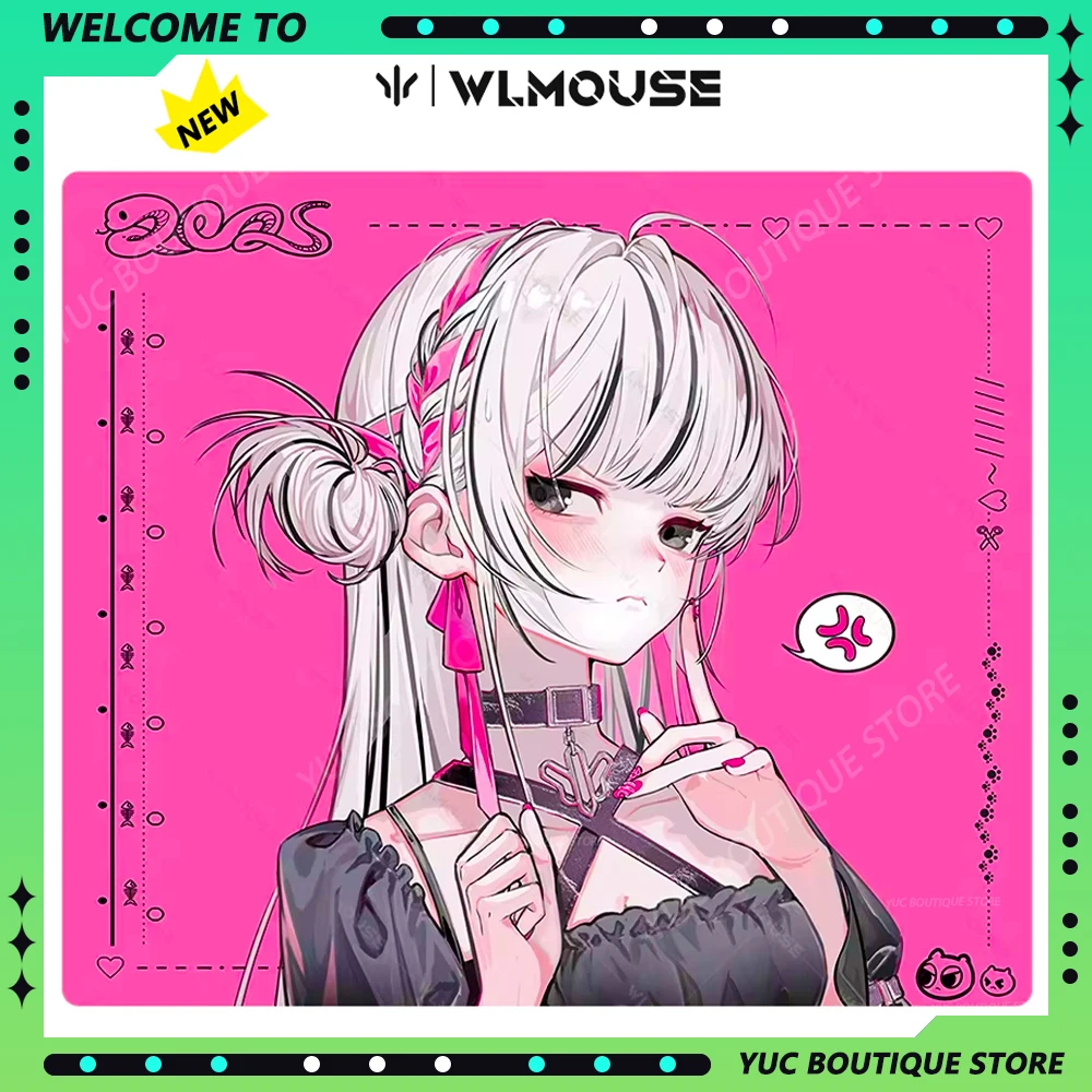 

WLMouse Wanling Cat Snake Розовый игровой коврик для мыши с героями мультфильмов, нескользящий тонкий гибкий прочный коврик для мыши, аксессуары для ПК на заказ