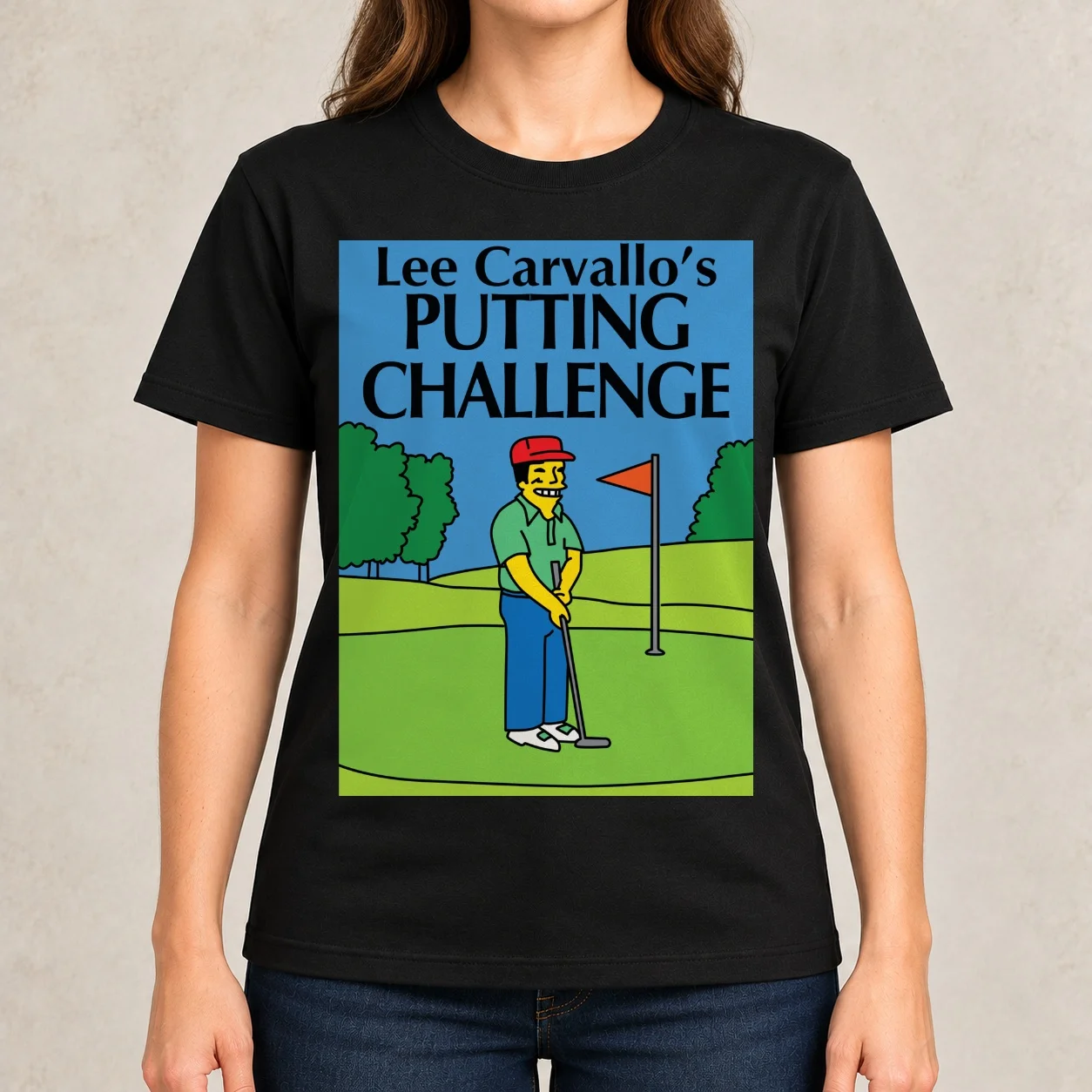 Lee Carvallo's Putting Challenge Women T-Shirt funnys sports fans cute tops Women's clothing
