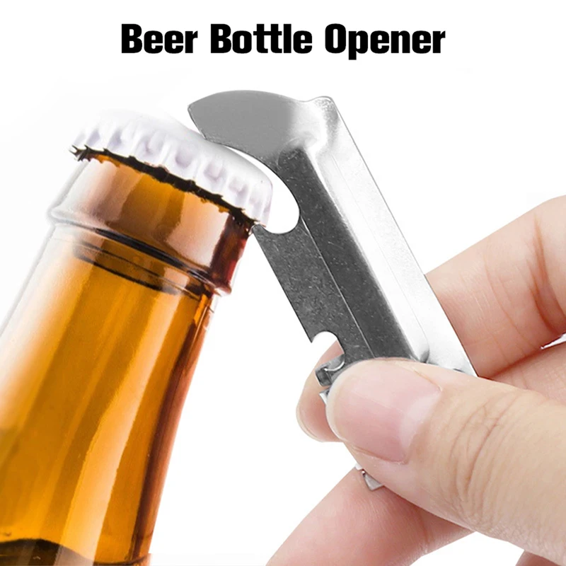 Foldable 2 In 1 Polished Stainless Steel Finish With The Utili-key Multi-function Can Opener Mini Openers Kitchen Accessories