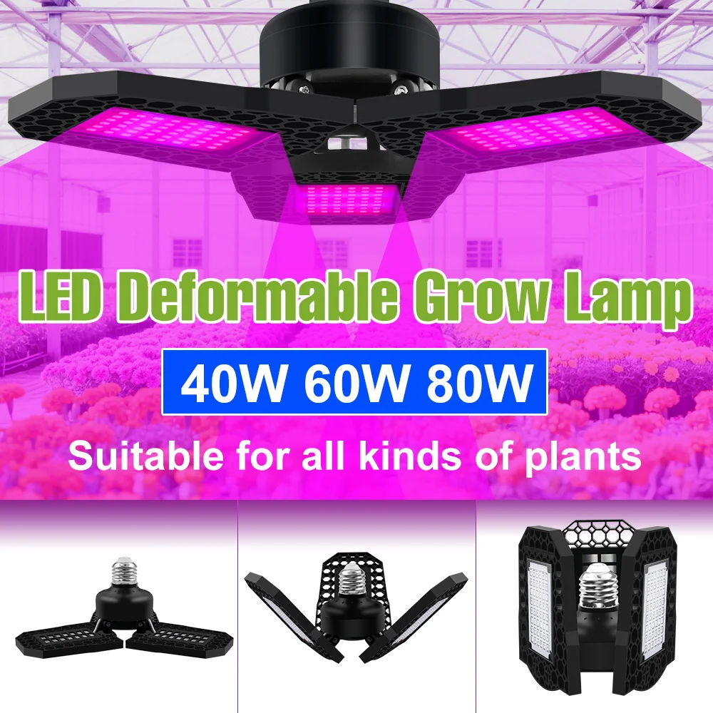 

80W LED Grow Light Bulb E27 Full Spectrum Indoor Plant Fill Lamp Greenhouse Tent Fruit Vegs Flower Seedings Cultivation Lighting