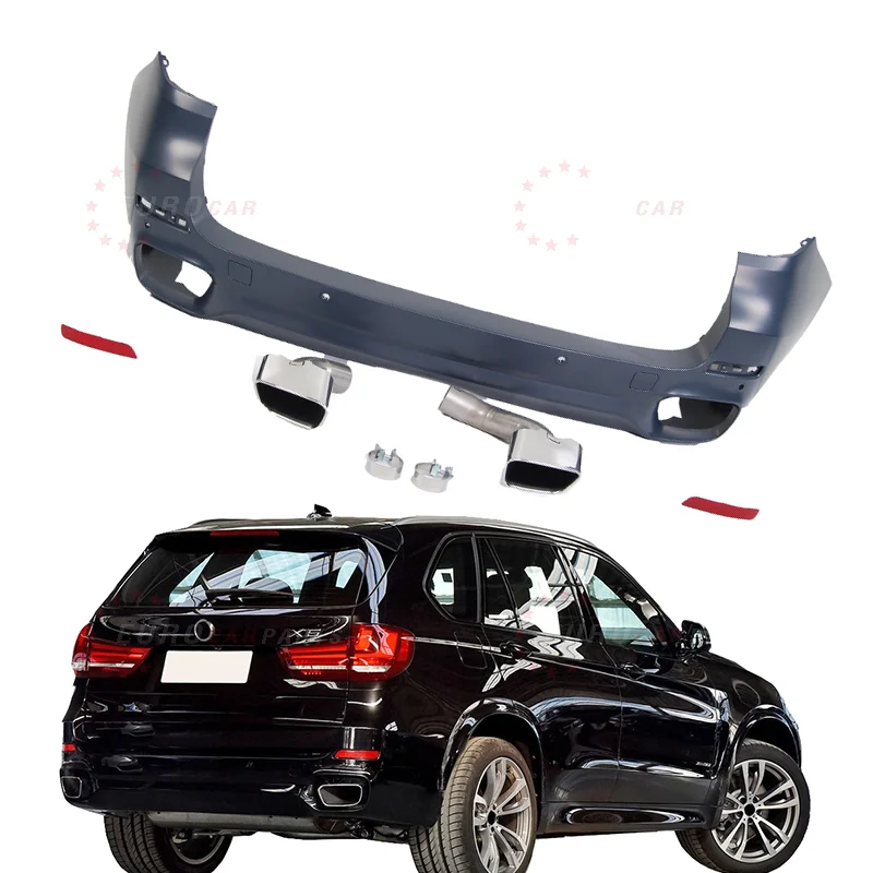 Rear Bumper For  X5 F15 Upgrade to Mt Style 2013-2018year Car Bumper Accessories Exhaust Pipes Muffler Tips