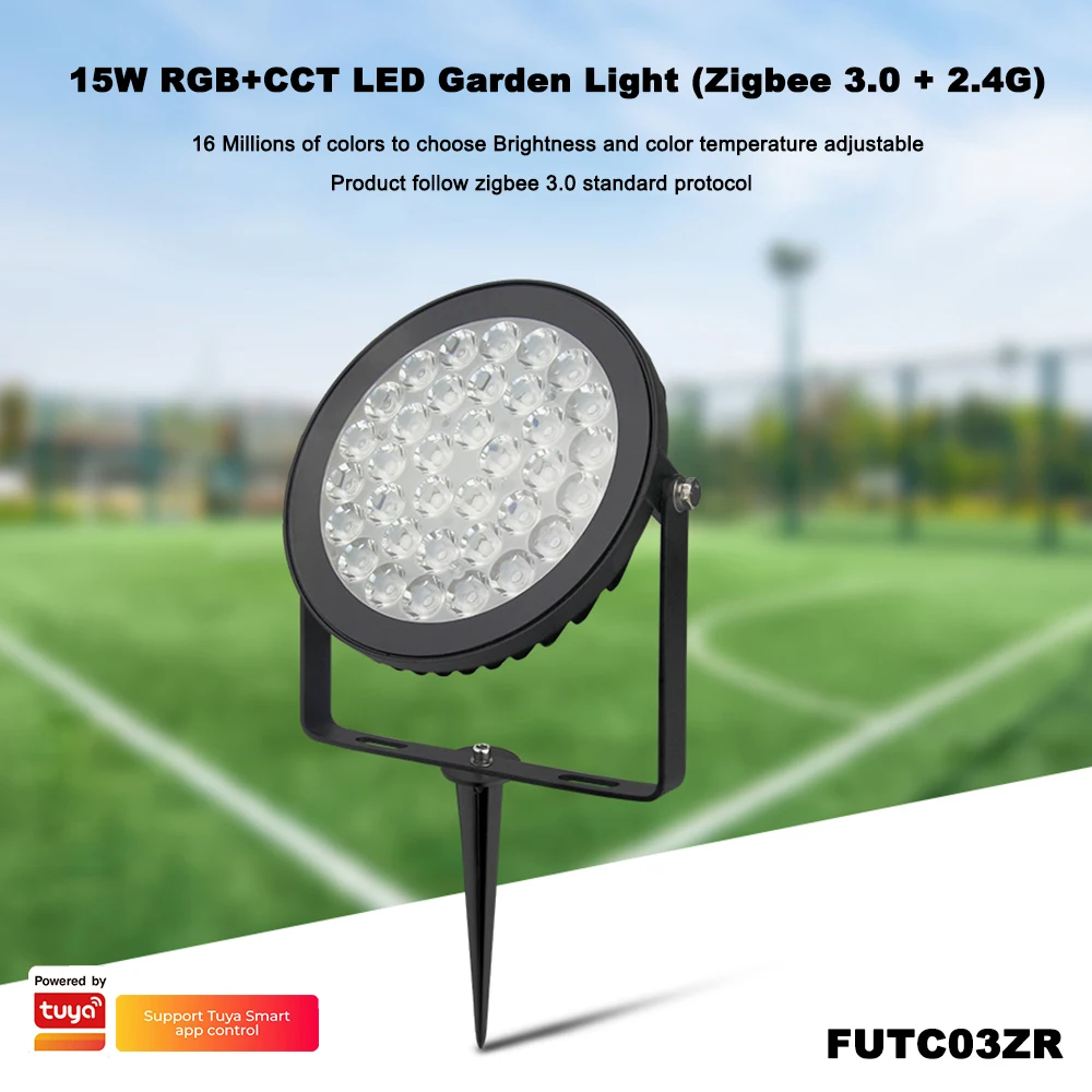 

Miboxer FUTC03ZR AC110V-220V Zigbee 3.0+2.4GHzRF Smart Tuya Outdoor Waterproof 15W RGB+CCT LED Garden landscape Light Lawn Lamp
