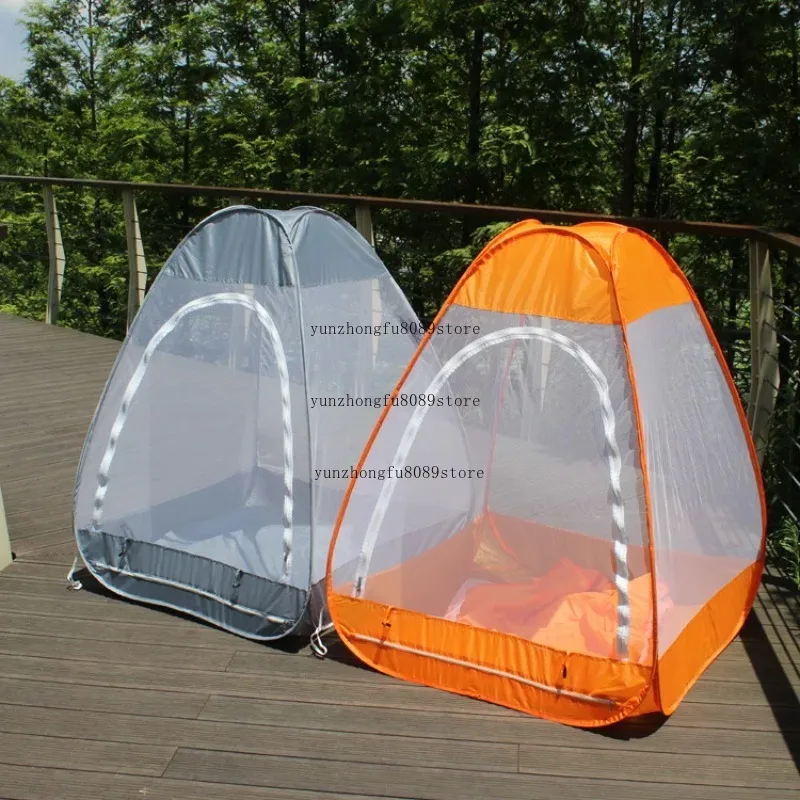 Quick Folding Single Meditation Tent, Lightweight Easy Carry Tent for Buddhist Practice, Temple Retreats & Outdoor Camping