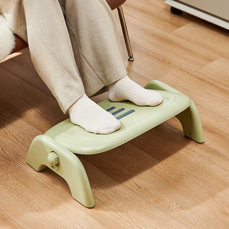 Adjustable Foot Rest Stool, Under Desk Ergonomic Leg Support with Massage Pad, Home Office Relaxation Step for Feet