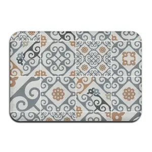 Grauer Bohemian Mandala Teppich, Polyester Teppich, Nicht -Slip -Teppich, Schlafzimmer Fußmatte, Küchentür, Badezimmerdekoration 10 Hauptverkäufe Mandala Teppich - №6