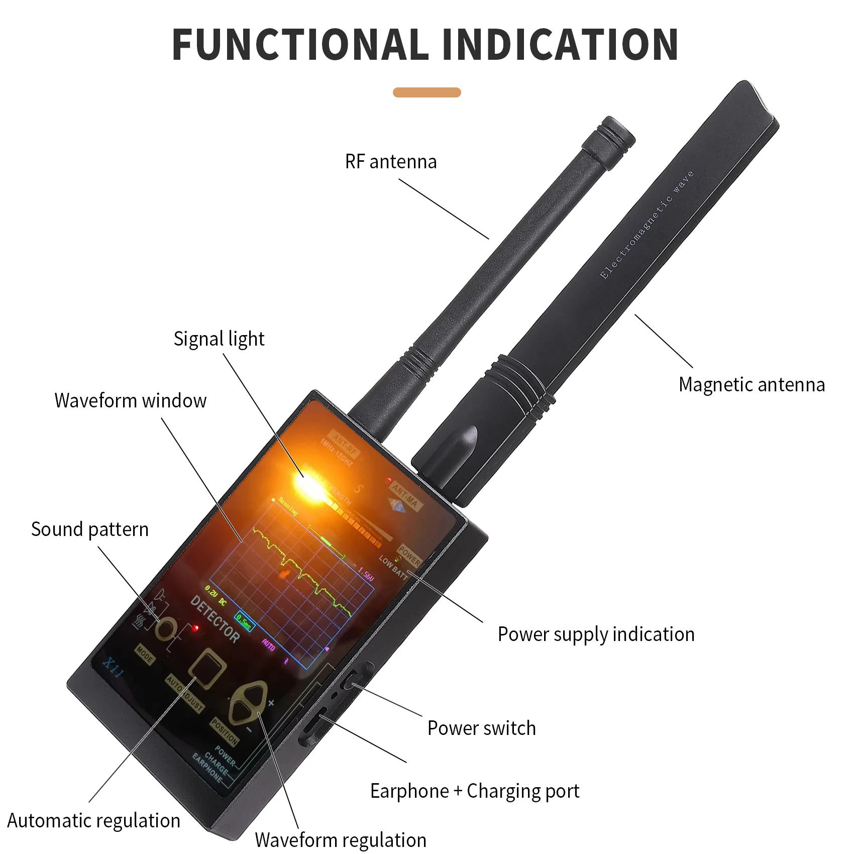 

RF Signal detector hotel anti-sneak detect Spy Hacking Gadgets Hidden camera detector car gps Tracker anti-eavesdropping alarm