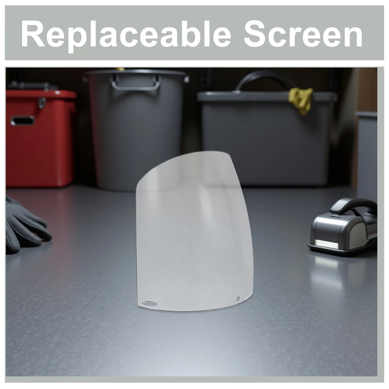 قطعتان من عدسات بديلة لقناع الوجه للحام الشفاف لدرع أمان الطحن الكهربائي مع غطاء واقٍ شفاف #6