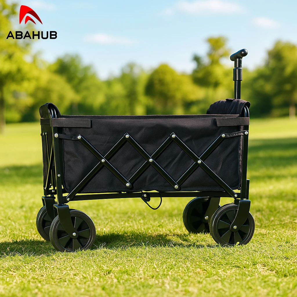 

3-in-1 Multifunctional Folding Trolley, Convertible Camping Beach Cart to Sofa, Large Capacity Storage Four-Wheel Cart, Easy Storage and Transport Cart