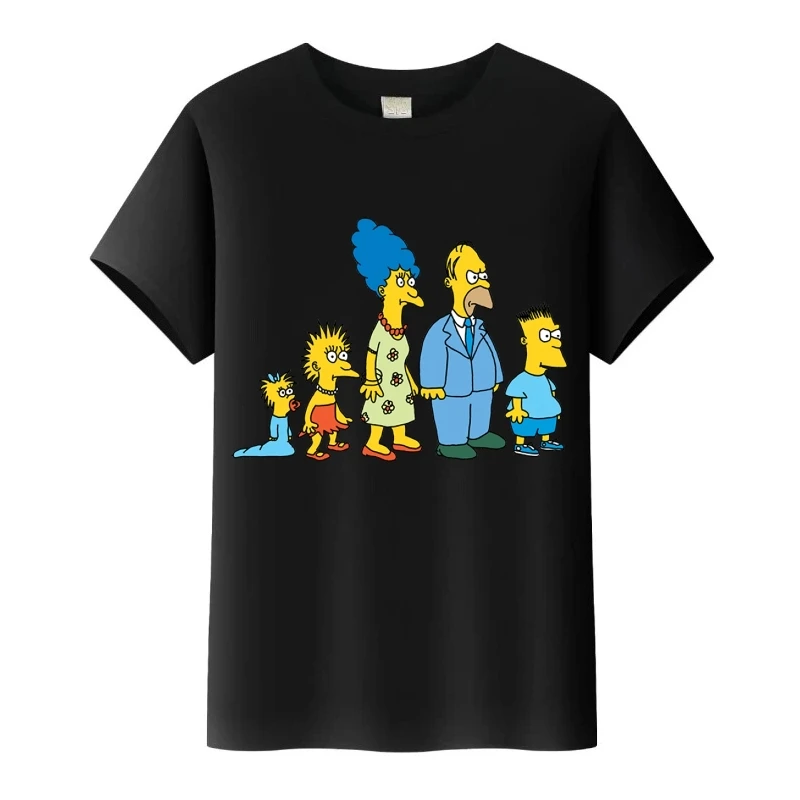 

Cute Disney Cartoon The Simpson Graphic Kids t-shirt Ladies Tees Harajuku Man Tops Family Girls Blouses Black Women Tshirt Gift
