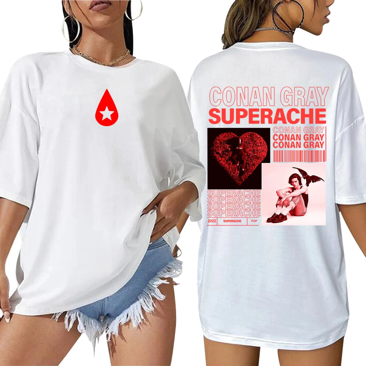 Conan Gray Found Heaven Superache Oversized Shirt Women's  Graphic T Shirts