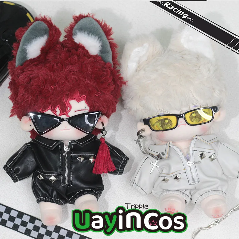 

In Stock 20cm Doll Clothes Speed Block Cool Racing Leather Clothing Suit Stuffed Plushies Doll Accessories Anime Toy Kids Gifts