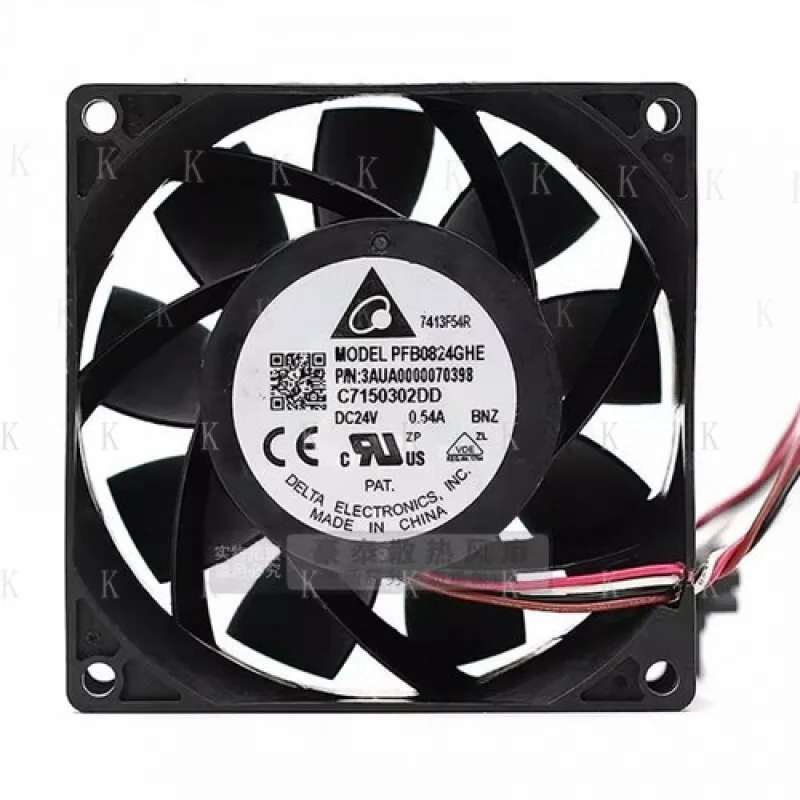 

C for DELTA PFB0824GHE 8038 DC24V 0.54A 8CM 4-Wire PWM Cooling Fan