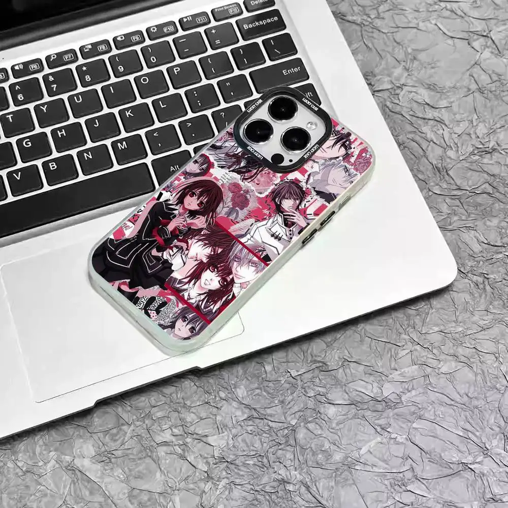 1pc Vampire Knight Telefon Fall Laser IMD Farbe Silber Shell Für IPhone 17 16 15 14 13 12 11 Air pro Max Plus