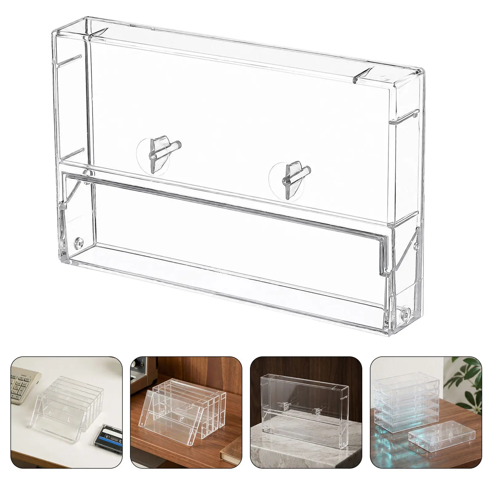 30 Pcs Highly Transparent Audio Tape Box Cassette Cases Holder for Car Boxes ABS Display