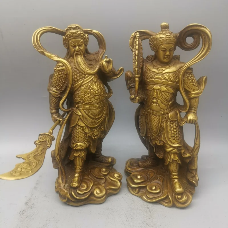 Antique Copper Oraments Copper Guan Gong Jia Lan Wei Tuo Vender Boghisattva Home decoration Antique Crafts Collection Wholesale