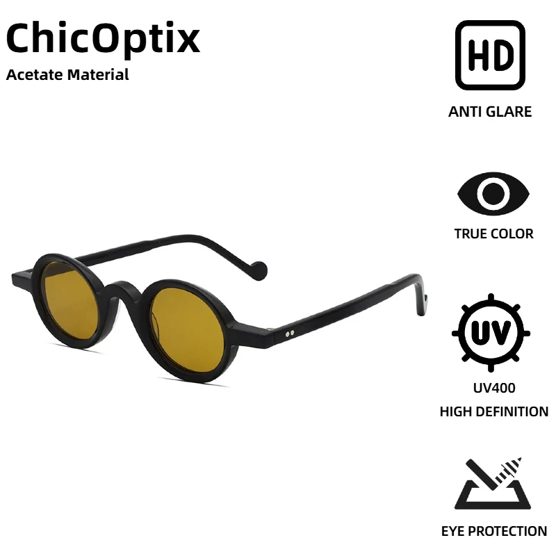 

ChicOptix Retro Punk UV400 Sunglasses Women Men Small Frame Oval Acetate Sunglasses Premium Brand Designer Design Oculos De Sol