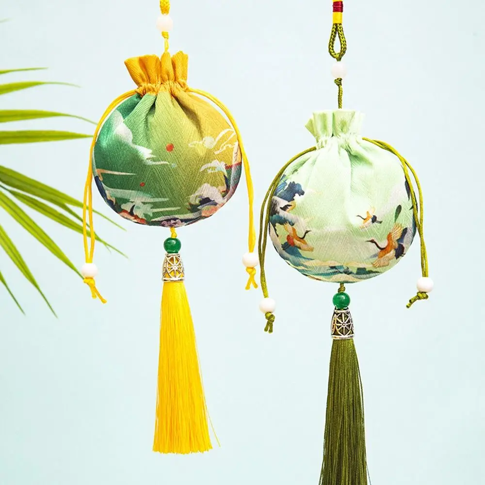 

Flower Tassel Drawstring Necklaces Case Hanging Decoration Empty Sachet Purse Pouch Chinese Style Storage Bag Women Jewelry Bag
