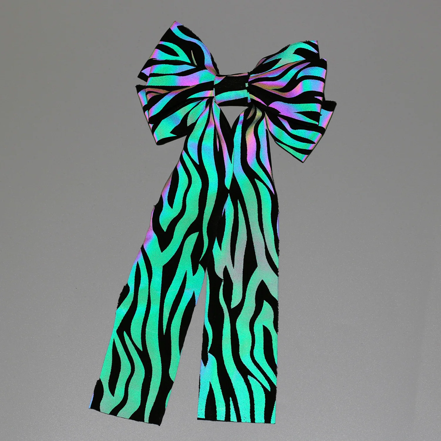 

Женская красочная заколка для волос со светоотражающим бантом, многофункциональная брошь, заколка для волос, светящиеся в темноте аксессуары ручной работы, длинная лента, милая