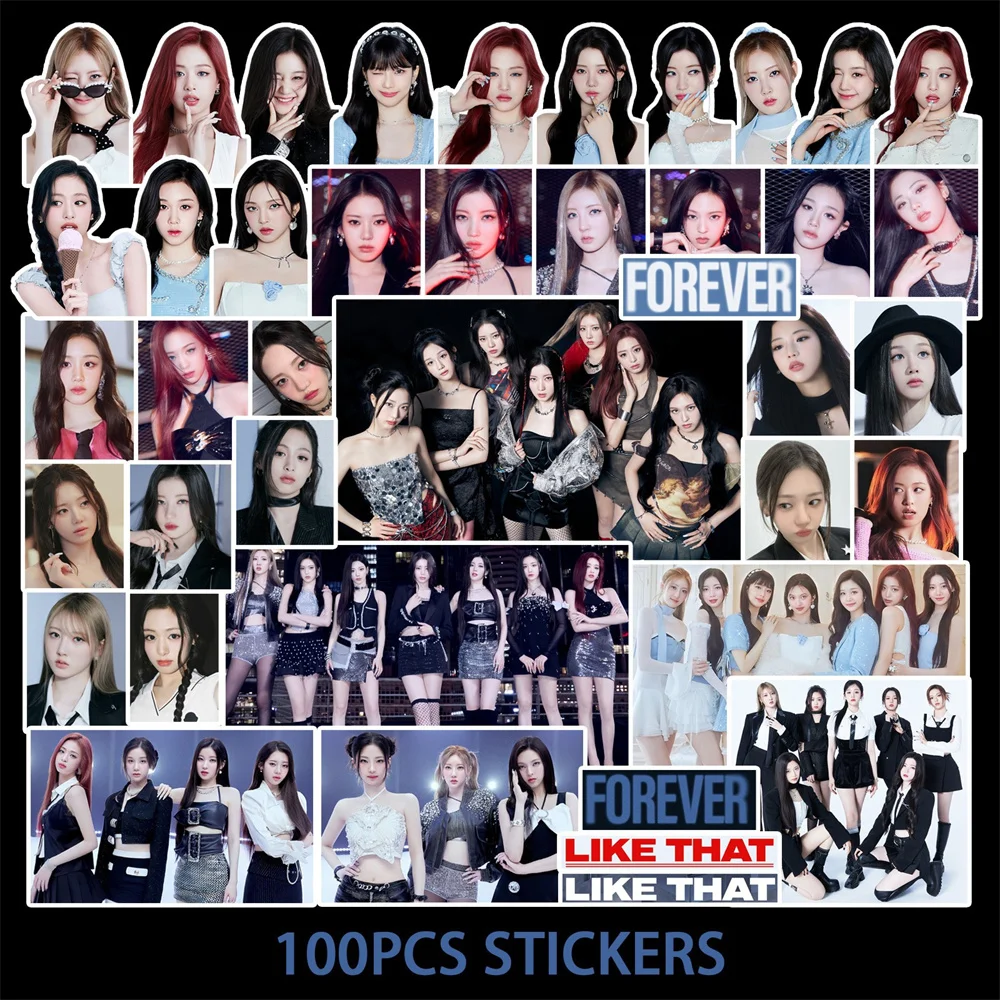 100Pcs Kpop (G)I-DLE Babymonster BINI Self-adhesive Sticker BUS Jake Jaemin Yeonjun Karina Phone Cup Luaggae DIY Decal Fans Gift