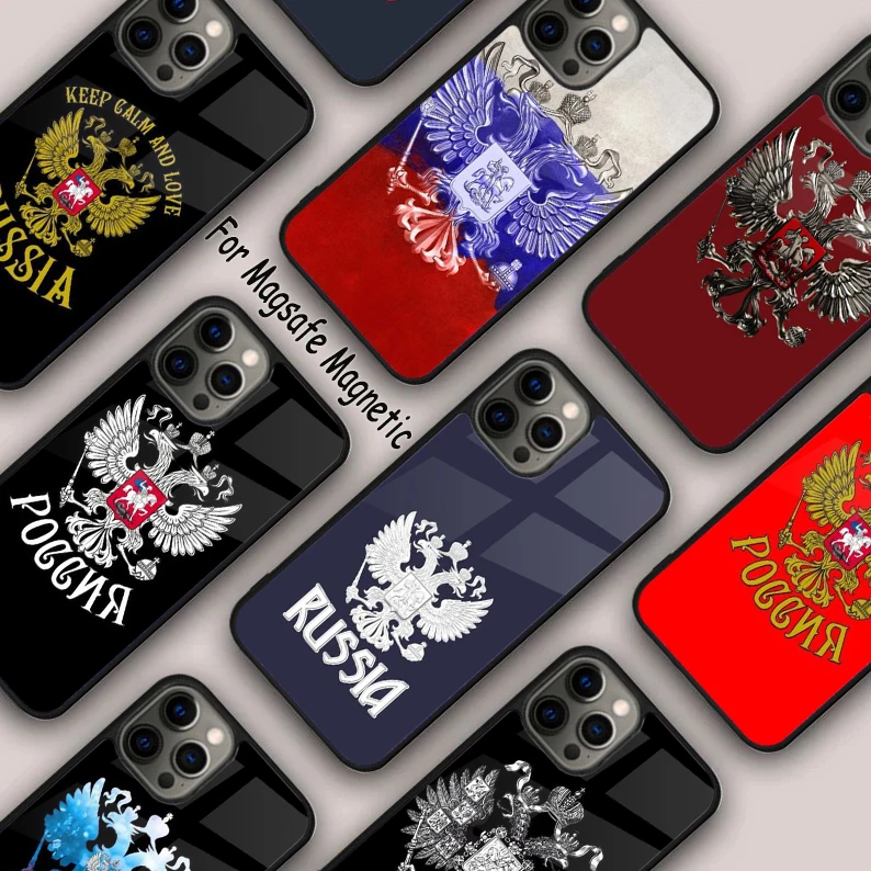 Russia Russian Coat Of Arms Magnetic Phone Case For APPLE iPhone 16 14 13 12 11 Pro Max 15 Plus Wireless Charge MagSafe Cover