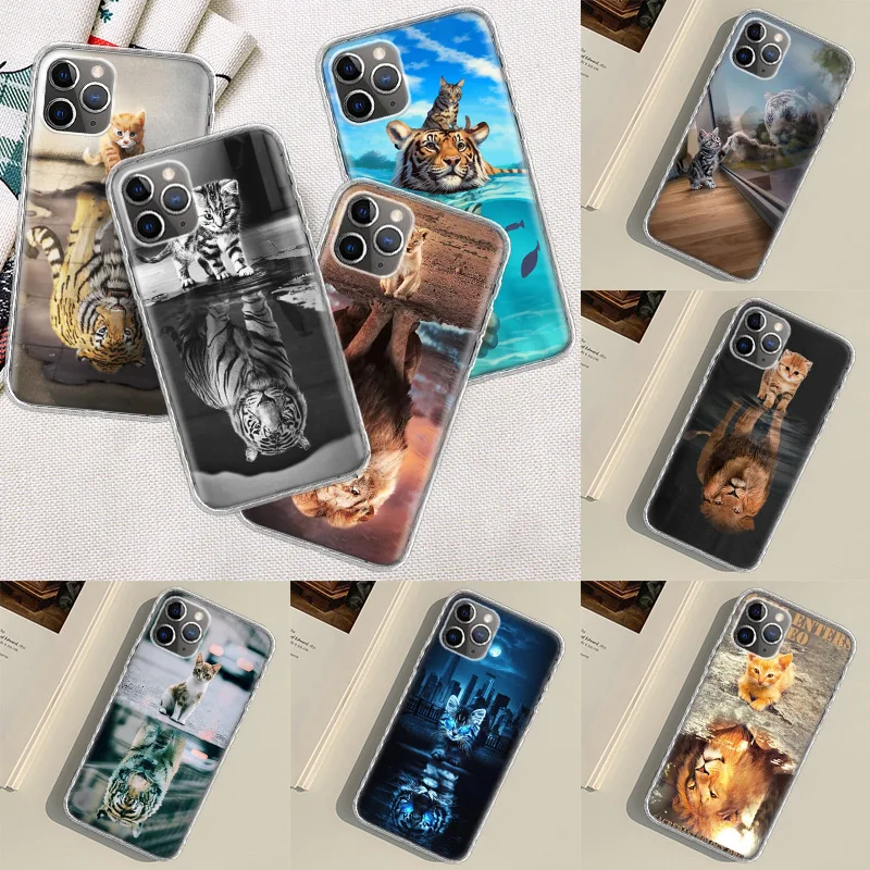 Lion Tiger king Clear Silicone Phone Case For Apple Iphone 15 14 13 16 Pro Max Cover 11 12 Mini Fundas X XS Max XR 8 7 Plus Capa