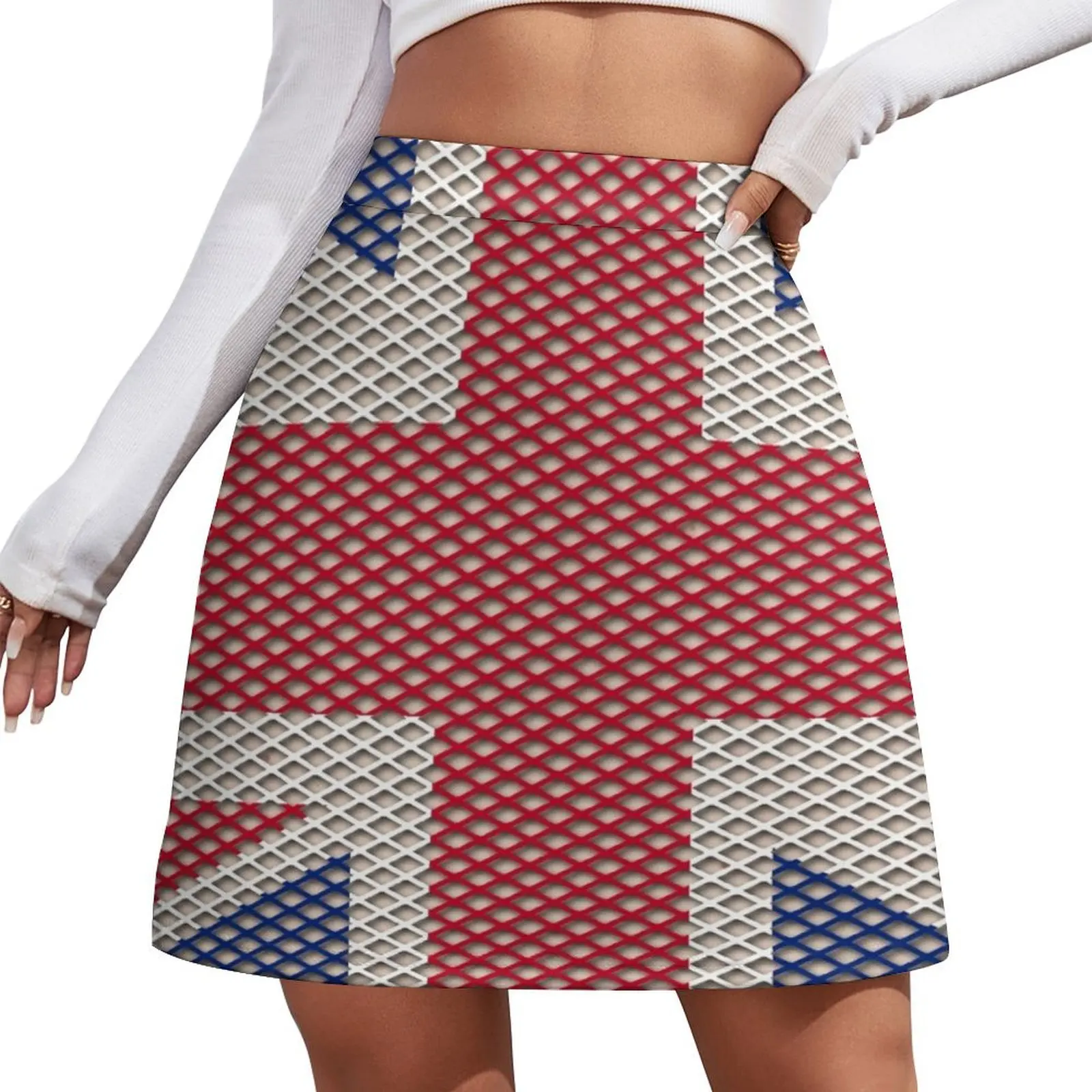 Union Jack Flag Fishnet Pattern Mini Skirt short skirts for women Skirt satin extreme mini dress Short women′s skirts