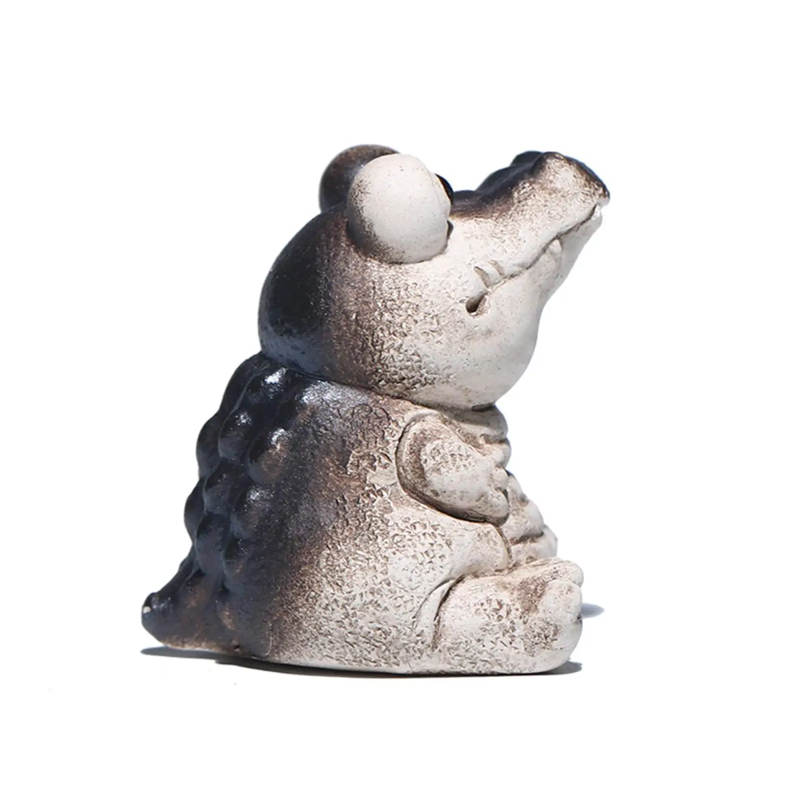 Cute Clay Alligator Tea Pet Miniature Figurine Tabletop Crocodile Statue Zen Decor for Office Shelf Terrarium Souvenir