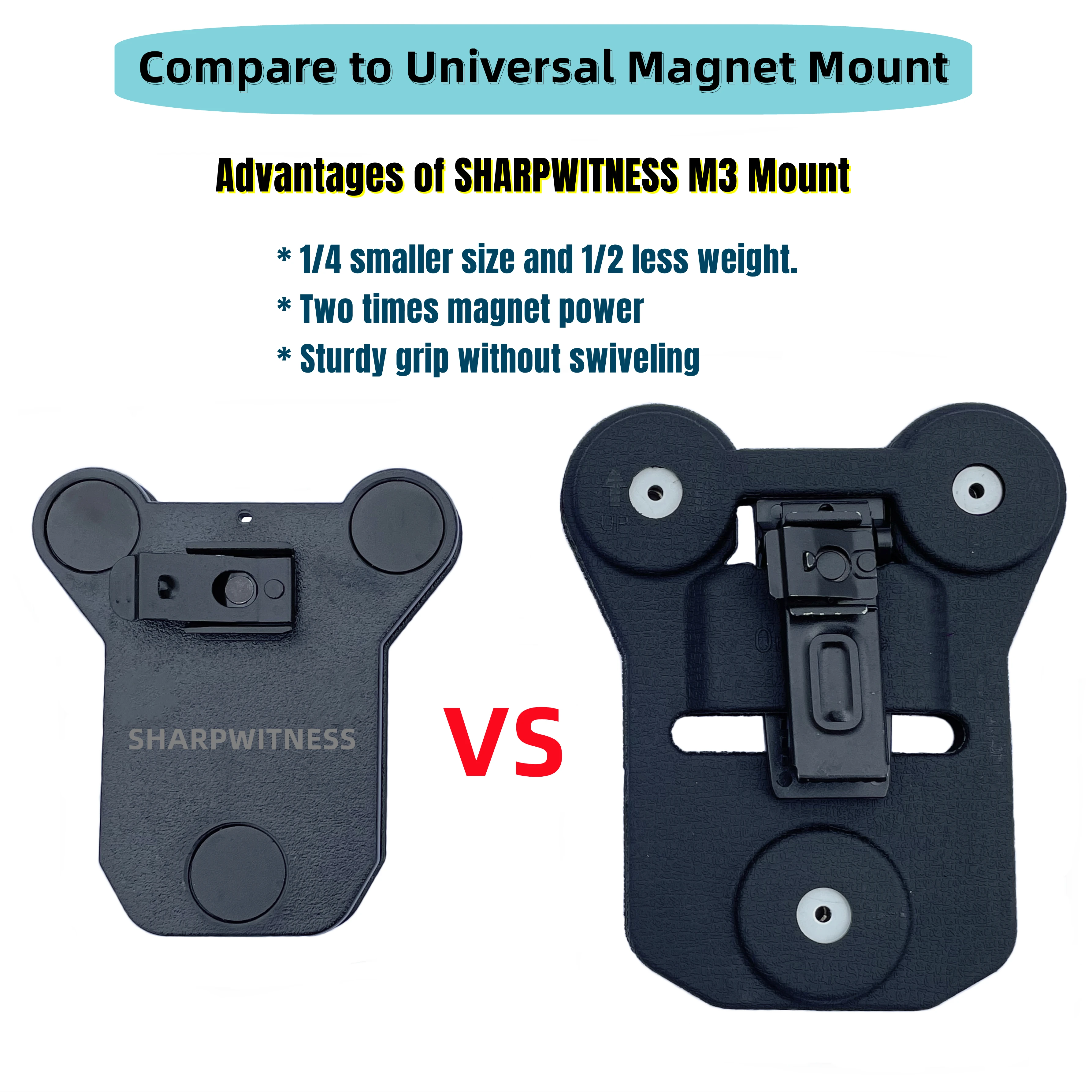 Magnetic Mount for MIUFLY Body Worn Camera Securely Grip to Uniform for Law Enforcement GRC EEYELOG Police Body Camera