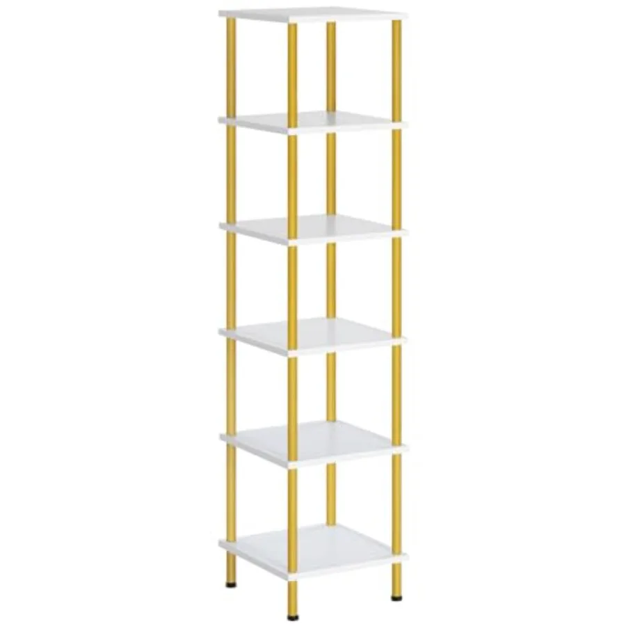 

6-Tier Self Square Rack Display Self Tall Stora Rack Plant Stand ookca for Small Spaces Living Room ome Office Kitcen Wite an