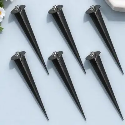 

6pcs Plastic Stakes For Solar Garden Lights Replacement Ground Spikes With Screws Outdoor Pathway Flood Light Stakes For Yard