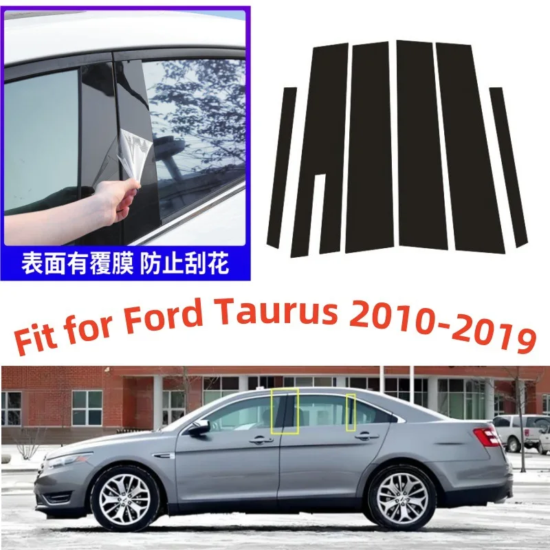 

For Ford Taurus 2010-2019 2016 2017 2018 6pcs Window Trim Covers Center Film Column B C Pillar Posts Sticker Car Accessories