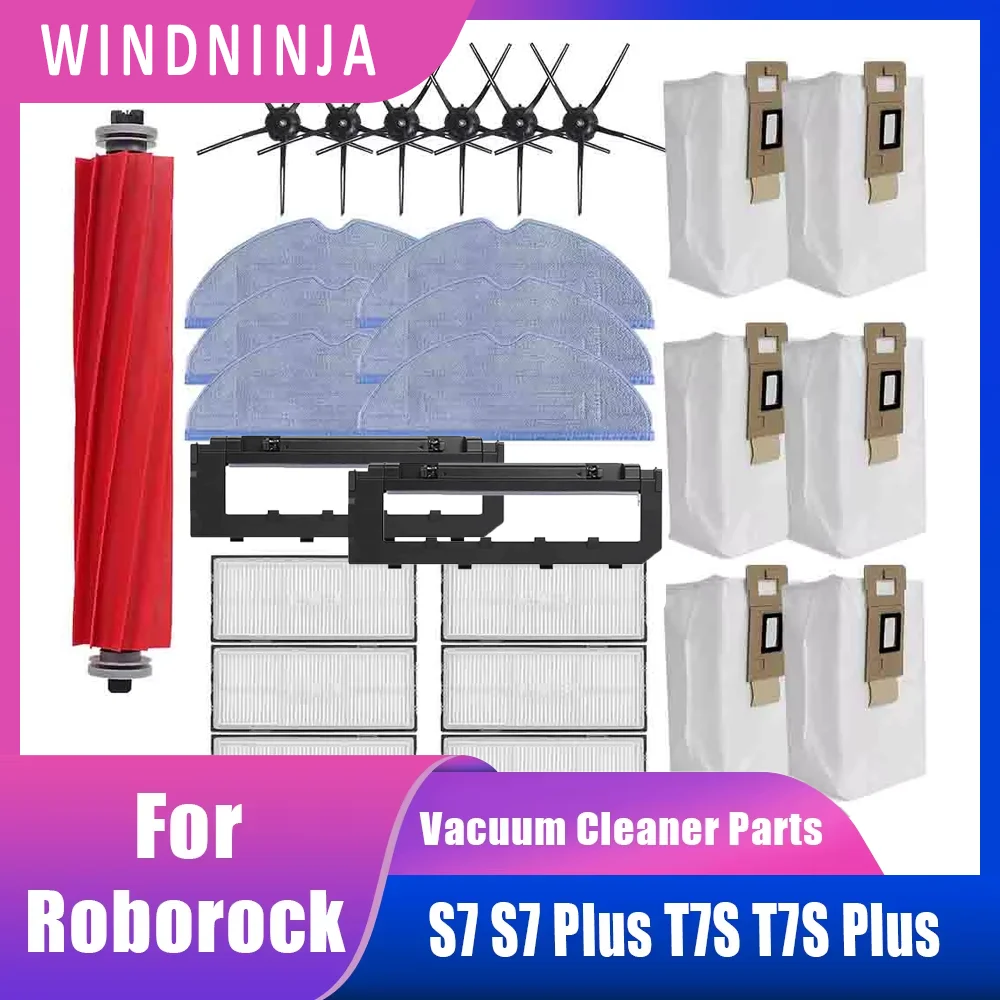 Deep Cleaning Main Brush Filter Mop Cloths Dust Bag For Roborock S7 S7 Plus T7S T7S Plus Robotic Vacuum Cleaner Replacement Part