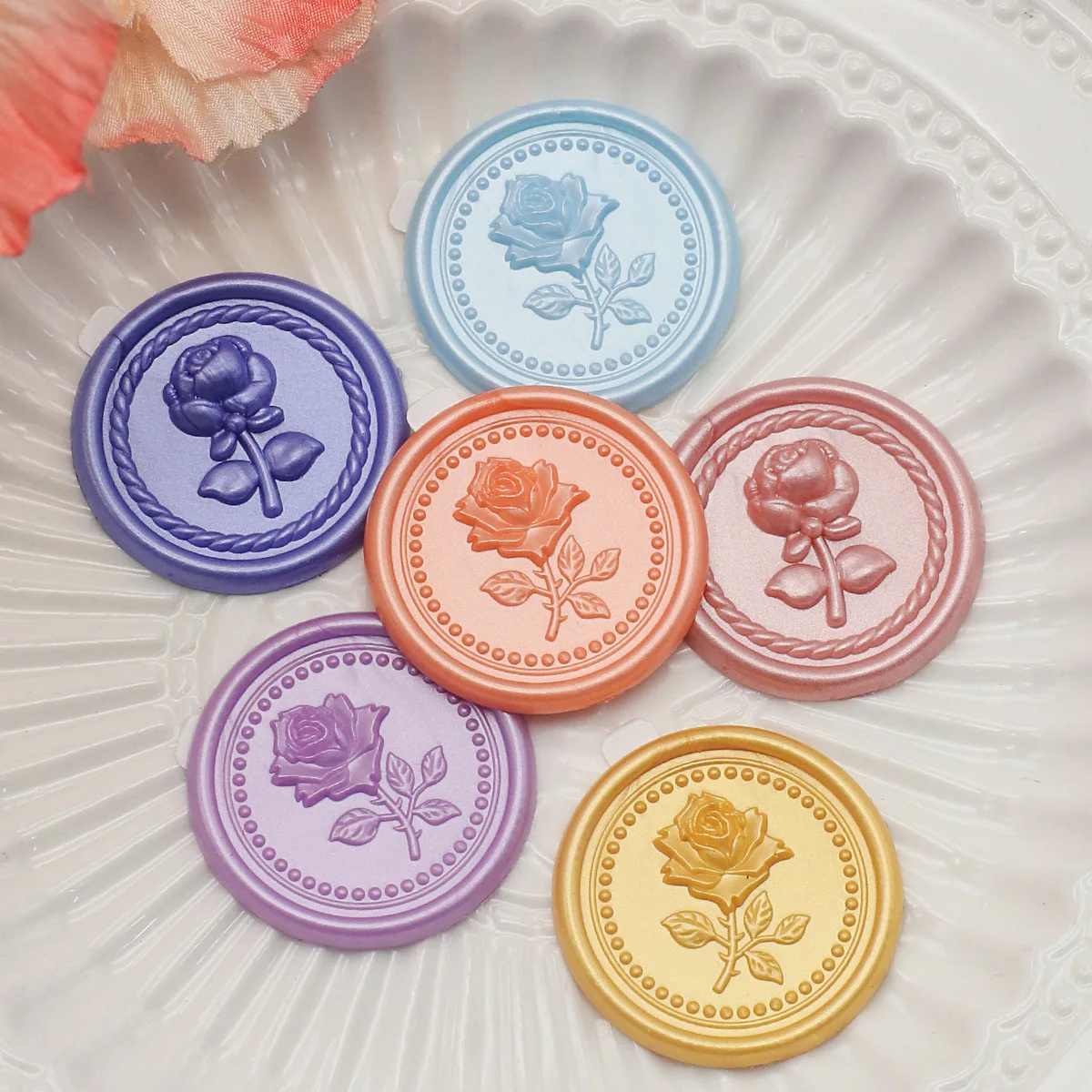 10pcs Vintage Wax Seal Stamp Stickers DIY Korean Japanese Kawaii Envelope Sealing Tags Scrapbooking Journal Planner Decoration