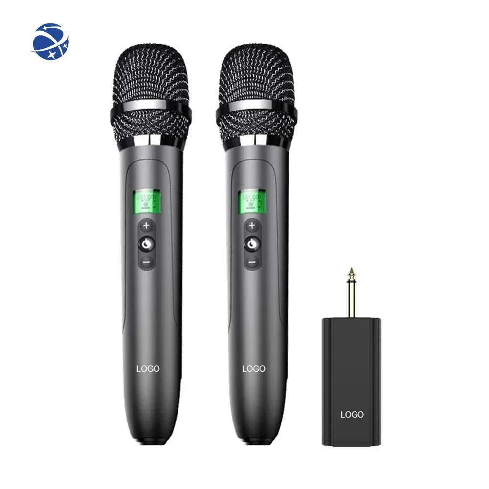 

Rechargeable Wireless Karaoke Microphone for Stage Dual Noise Cancelling Omnidirectional Aluminium Alloy Mic with LED Screen