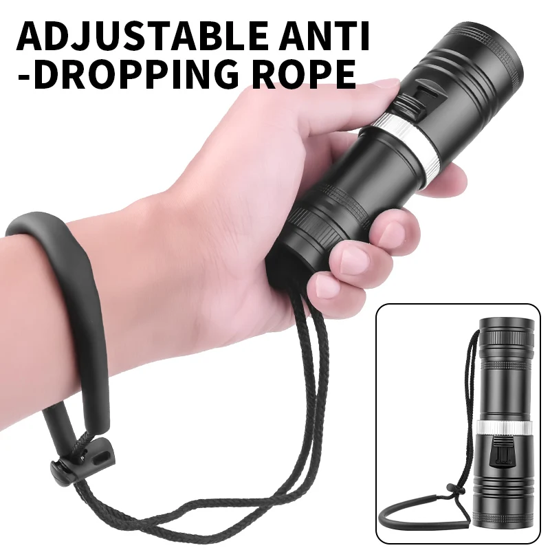 5000LM Aluminum Alloy Waterproof Diving Flashlight IPX8 100m LED Searchlight for Camping Fishing Strong Beam Land Underwater118