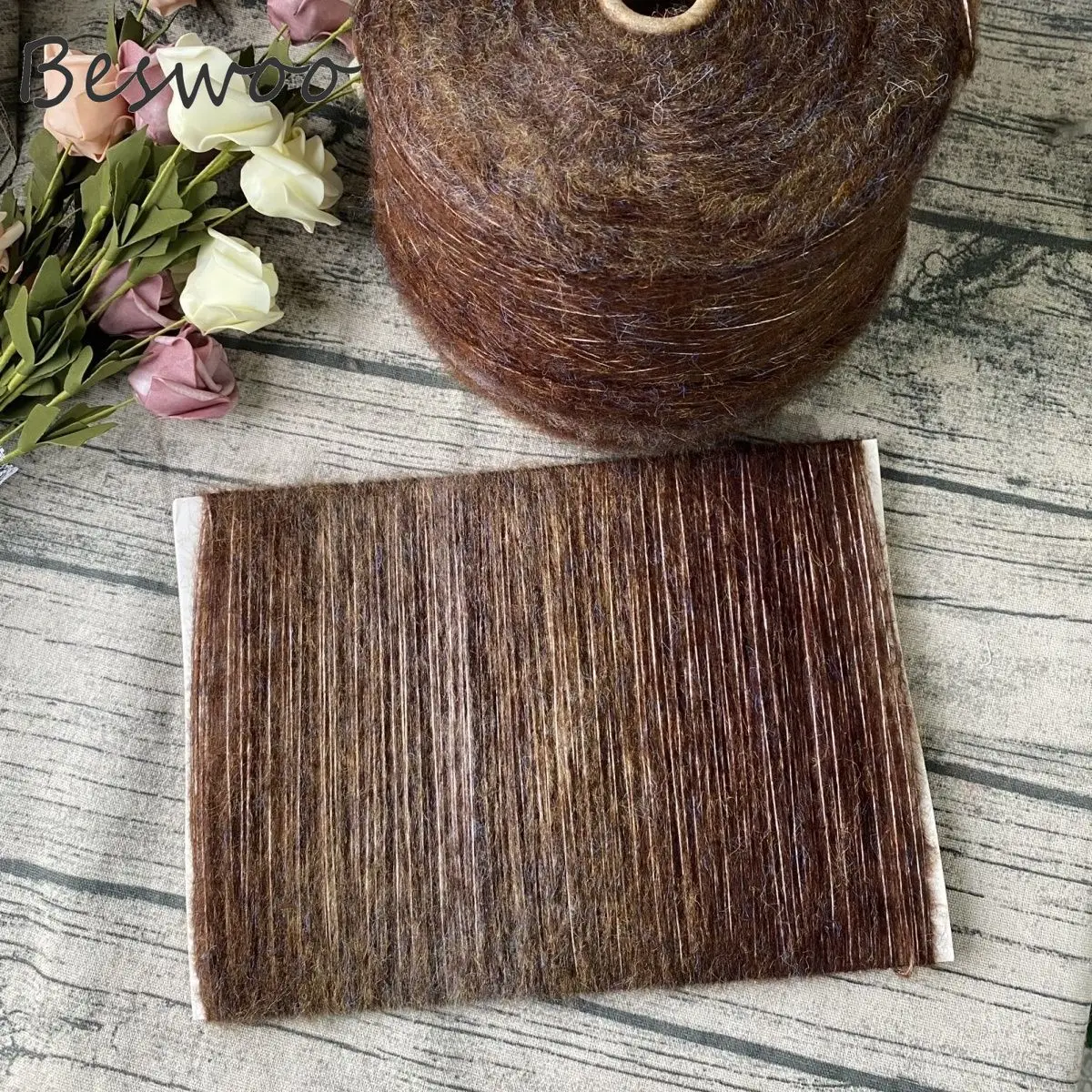 500g/Stück Segmentiertes Farbverlauf-Mohair Rauchspray-Garn Mittelgroßes Grobgarn für Schal Pullover Mütze Plüsch Handgewebtes DIY-Projekt